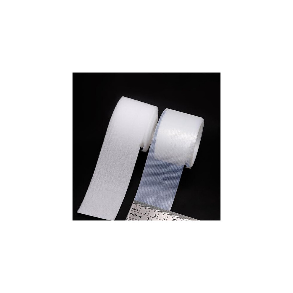 40mm Transparent Hook and Loop Tape, Strong Self Adhesive, Baby Safe, 2m DIY Sewing Strip