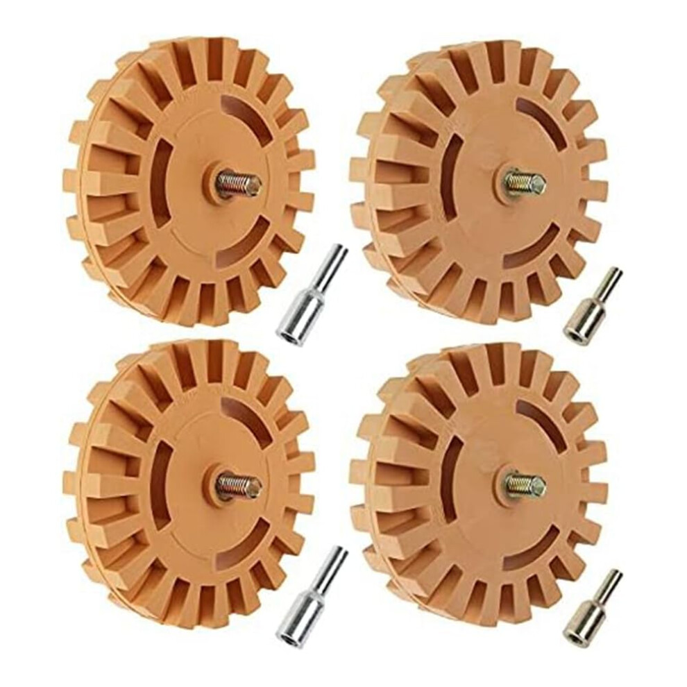 Decal Remover 4Inch Rubber Removal Wheel Drill Attachment For Cars And Rvs Vinyl Adhesive Removal Tool 4Pcs 9187378755457