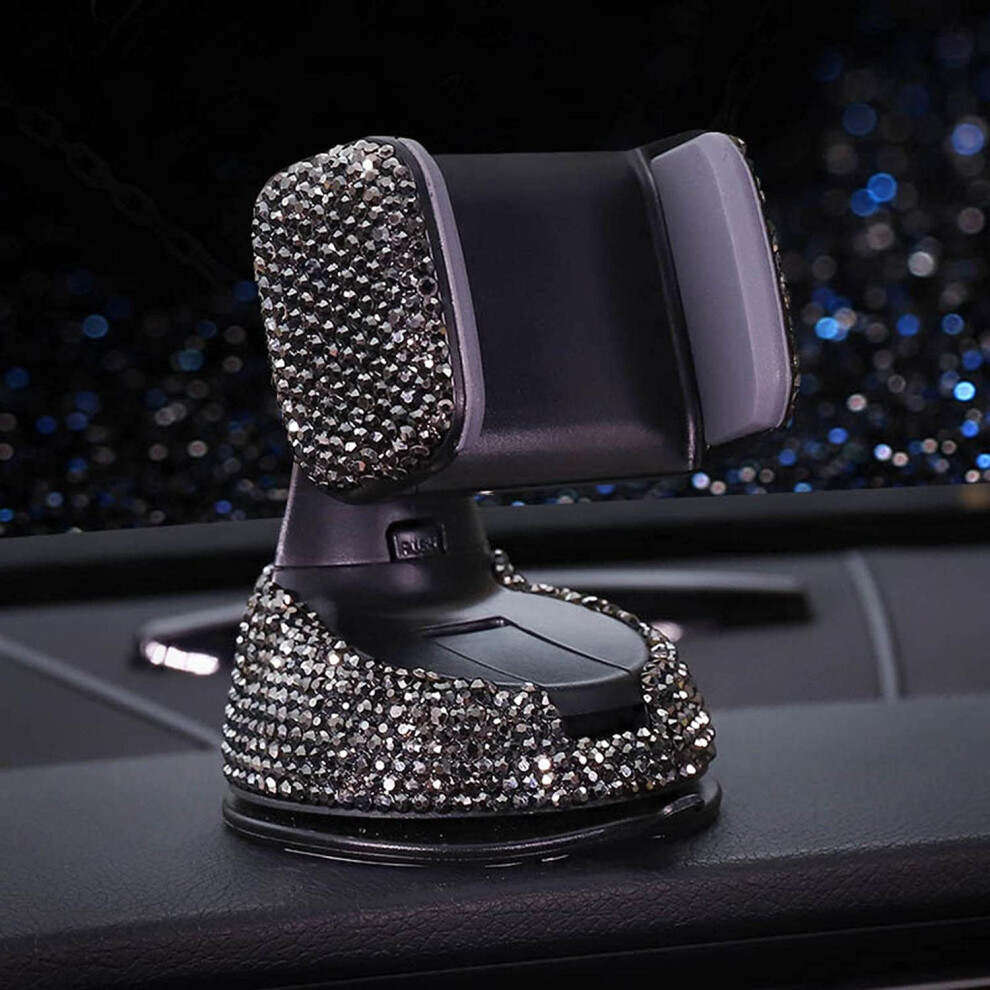 360 Degree Crystal Rhinestone Car Cell Phone Holder Universal, Fits Dashboard, Windows, And Air Vent Mounts 9187378755549