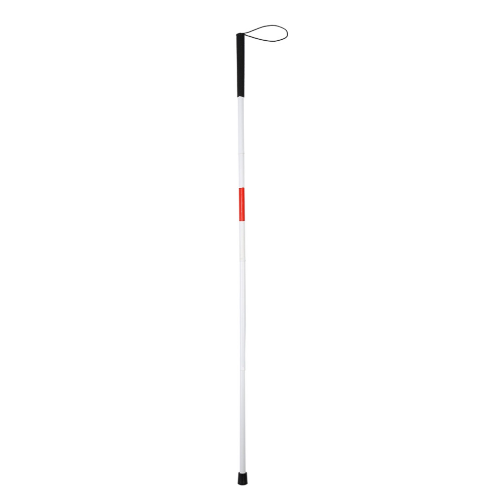 White Aluminum Alloy Mobility Aid, Cane With Reinforced Nylon Tip For Vision Impaired, Portable Folding Blind Cane Ensuring Maximum Safety And