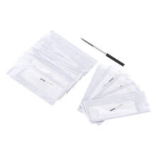 Conjunto de canetas de micropigmentação com agulhas descartáveis para tatuagem de sobrancelhas. Agulhas afiadas e elásticas para um traço