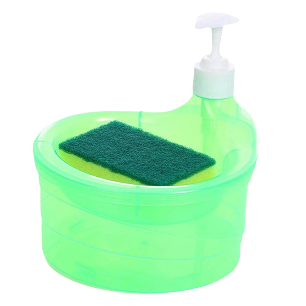 Kitchen Soap Dispenser 2 In 1 With Sponge Holder, Easy Press Liquid Dispenser For Kitchen Sink 9094768727492