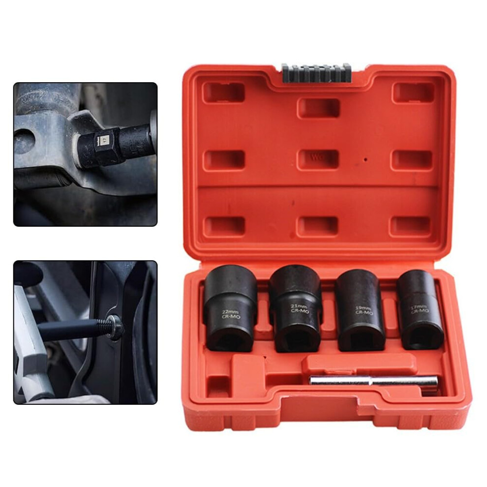 Lug Nut Extractor Set 5Piece Damaged Bolt Removal Kit With Multiple Socket Sizes For Automotive 9199774466288