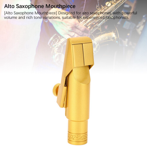 Gold Plated Brass Alto Saxophone Mouthpiece 8C E Flat Replacement 1