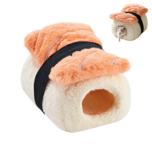 (Dark Brown) 2026 Warm Winter Sushi Cotton Nest-Small Pet Shelter Cozy House For Golden Bear Dwarf Hamster