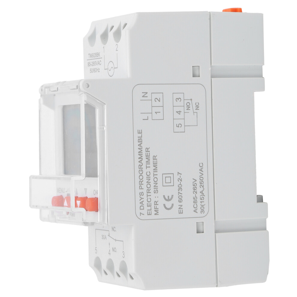 24 Hour Digital Timer Switch 30A Programmable Lcd Backlight Din Rail Tm928bk 8741378317759