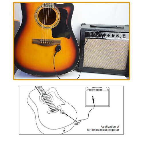 Plastic Ukulele Pickup MP20, 6.35mm Interface, Compact Design 1