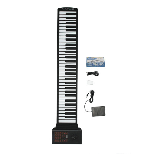 Foldable Piano With Rechargeable Battery And Dual BT Function Featuring 128 Rhythms Microphone Input And MIDI Functionality Perfect For Beginners And