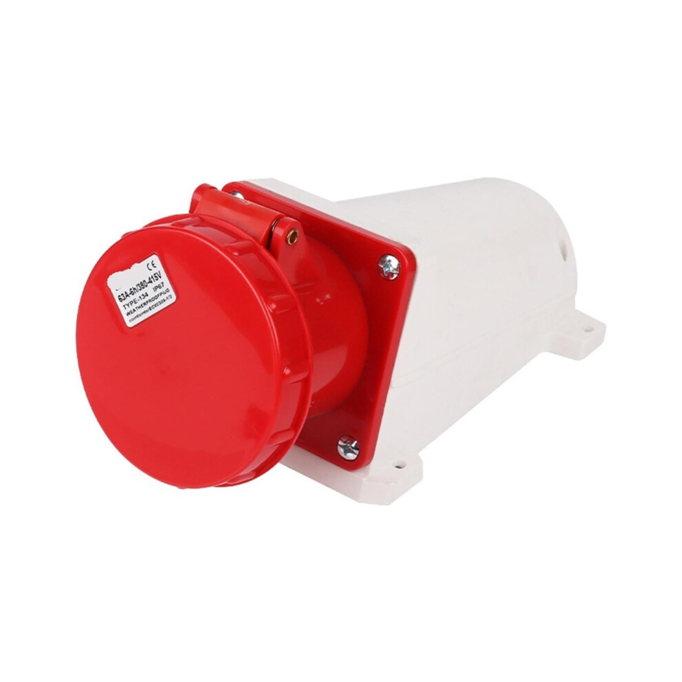 Industrial Plug 16/32A Waterproof Aviation Seat Socket 380V 3/4/5 Core Threephase Exposed 1344Hole 63A 9382693030399