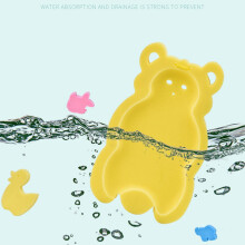 Neugeborenenschwimmkissen rutschfester Schwamm-Matte Baby-Badewannenkissen Gelb