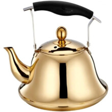 Stainless Steel Tea Kettle 4L Titanium Gold Whistling Pot for Stovetop Fast Boiling