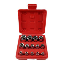 E Type Bit Sockets Set 14Pcs E4E24 Female Wrench Head Torx Star Sleeve 1/4 In 3/8 In Drive Auto Tools