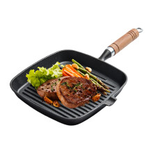 Grill Skillet Cast Iron Pancake Griddle Multifunction Frying Pan 9.45 x 1.18 Inch Ergonomic HeatResistant Handle