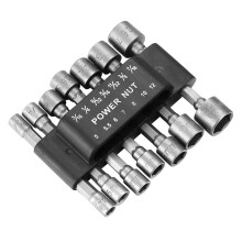 Socket Nut Driver Set 14Piece Hex Drill Bits, Impact Driver Socket Adapter, Metric Hand Drill And Electric Screwdriver