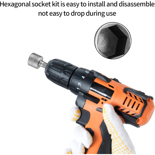 Socket Nut Driver Set 14Piece Hex Drill Bits, Impact Driver Socket Adapter, Metric Hand Drill And Electric Screwdriver 1