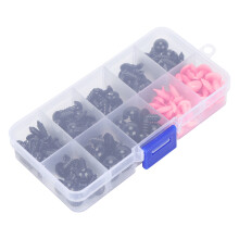 Plastic Eyes Noses with Washers for Dolls, 6-12mm, DIY Toy Accessories