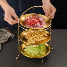 Stainless Steel BBQ Rack 3Tier Cooling Baking Tray for Oven Roasting Grilling Desserts Gold