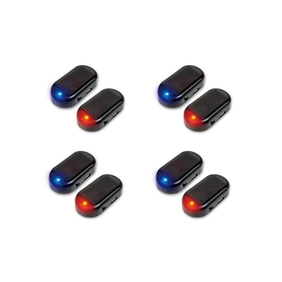 8 Pcs Car Solar Power Simulated Dummy Alarm Warning Anti-Theft Led Flashing Security Simulation Lamp And Light/Red 6033319855294