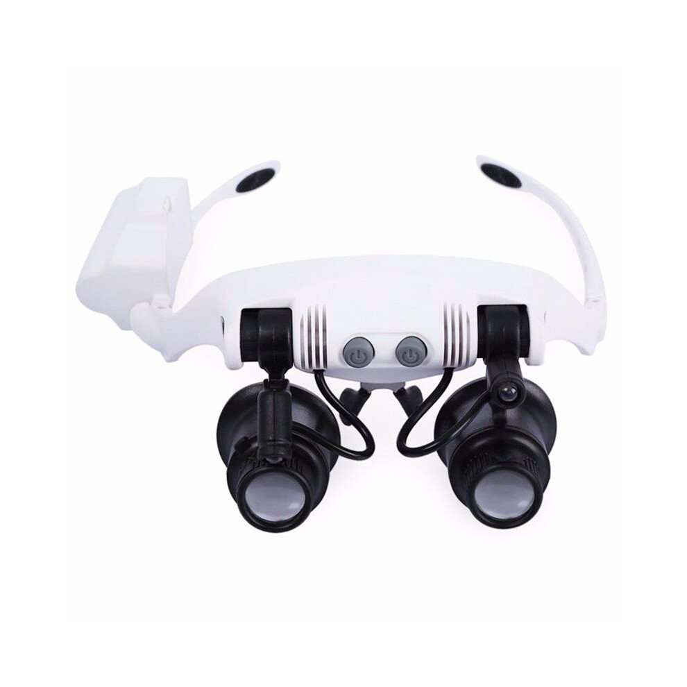 White/Black/Light Headband Led Magnifying Glass Headlamp Microscope Jewelry Watch Repair