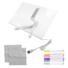 LED Note Board, Glowing Acrylic Message Board with Light, Board Note Illuminated White Board (11.8 x 7.9In)