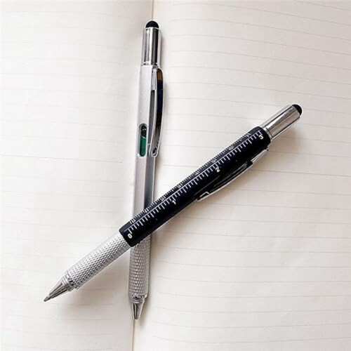 24 Pcs 6-In-1 Multi-Tool Tool Pens and 24 Pcs Ink Refills Gadget Screwdriver Gift Pens 2