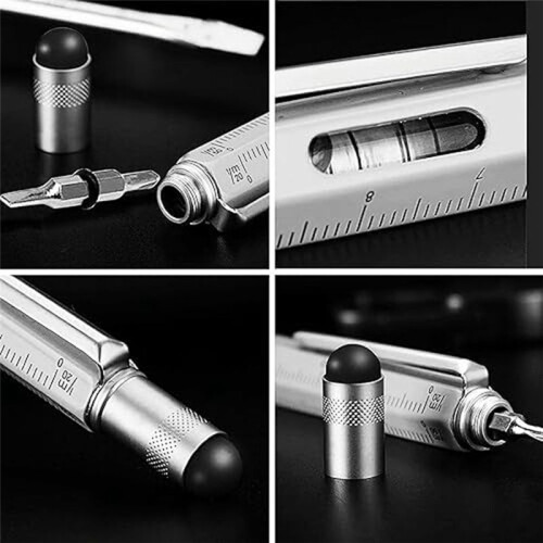 24 Pcs 6-In-1 Multi-Tool Tool Pens and 24 Pcs Ink Refills Gadget Screwdriver Gift Pens 1