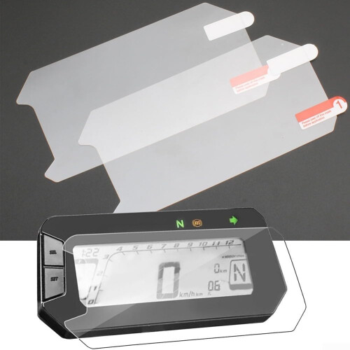 Motorcycle Dashboard Screen Protector Set 2 Pcs Clear Film Scratch Guard for Instrument Cluster 2