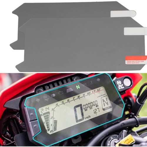Motorcycle Dashboard Screen Protector Set 2 Pcs Clear Film Scratch Guard for Instrument Cluster 1
