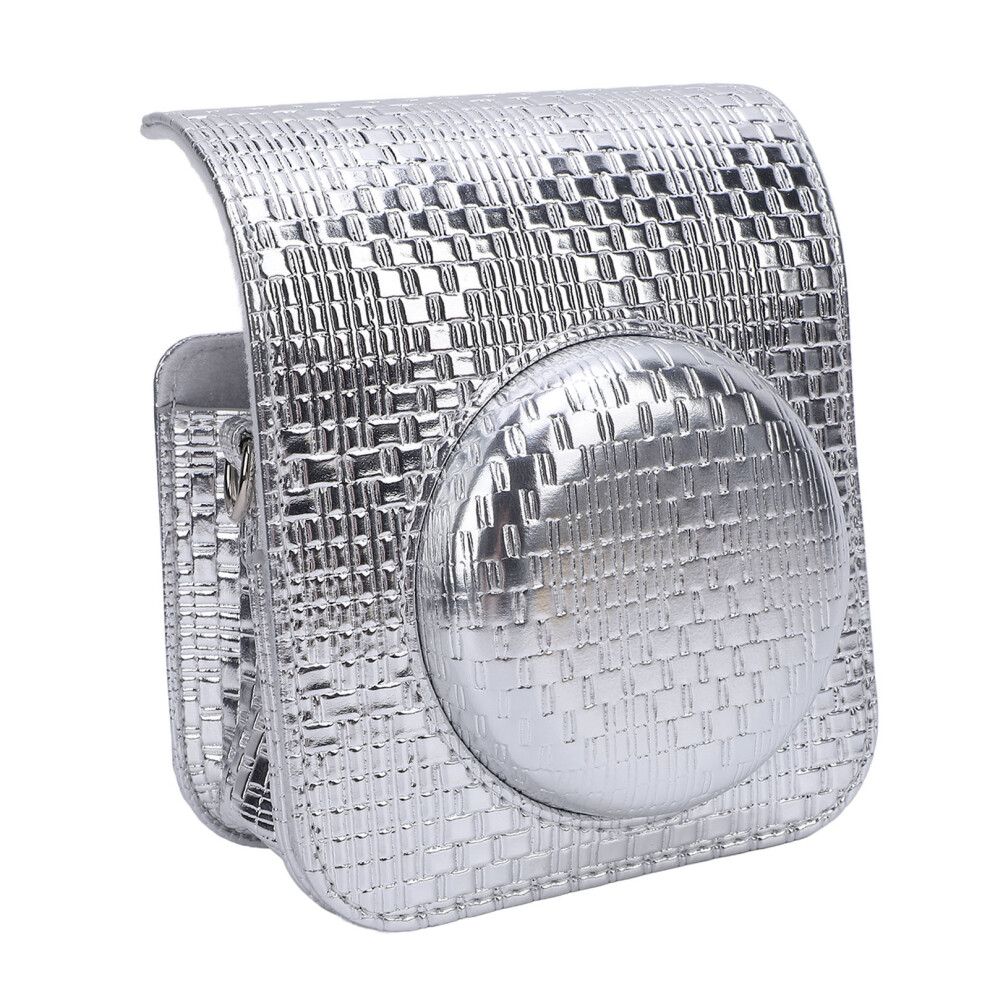 Pu Instant Camera Carrying Case With Adjustable Strap Silver 4181378334747