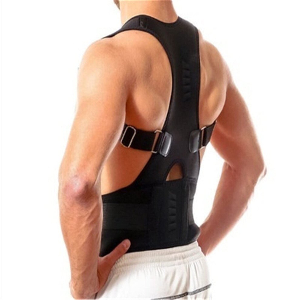 Back Corrector Adjustable Magnetic Posture Back Support Belt for Shoulder and Lumbar  XXL Color F