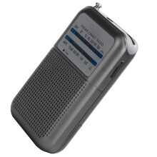 DE-333 Gray Portable AM/FM Radio Pocket Size 2-Band High Sensitivity