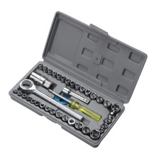 40 Piece Socket Wrench Set Heavy Duty Mechanic Tool Kit with Precision Screwdriver for Car
