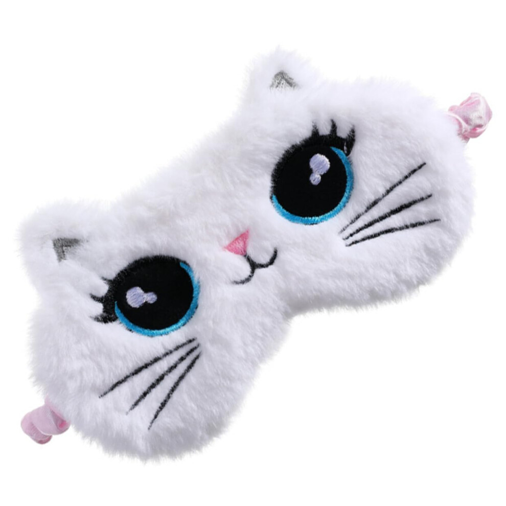Light Plush Cartoon Cat Sleep Mask For Kids Boys And Girls With Blocking And Nose Bridge