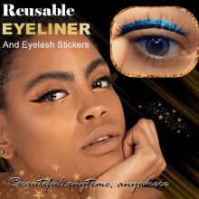 28 Paar wasserdichte, wiederverwendbare Eyeliner- und Wimpern-Sticker, 7 Farben