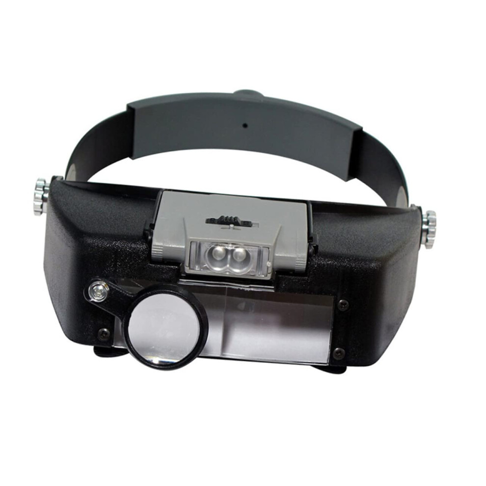 Reading Magnifying Glasses HeadMount LED Helmet Magnifier For Clock , Hands Vision Aid, ABS