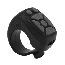 Wireless Bluetooth Fingertip Remote Control Ring 7-Key for TikTok Black