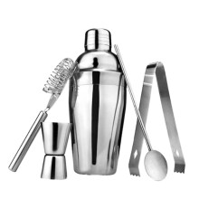 5pcs Stainless Steel Cocktail Shaker Set with Jigger, Professional Bartending Kit for Home and Bar