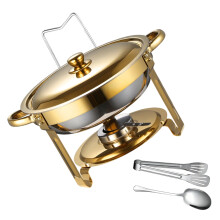 Isolierter 5-Liter-Buffetwärmer aus rostfreiem Stahl mit-Gold