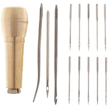 Stitcher Sewing Needle 14Piece Set With Copper Handle For Leather Work And Shoe