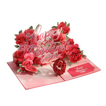 Rosenpapierschnitzerei „Fröhlicher Valentinstag“, handgemachter