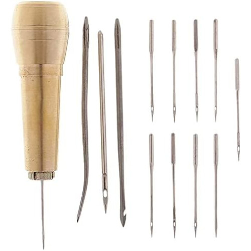 Stitcher Sewing Needle 14Piece Set With Copper Handle For Leather Work And Shoe 2