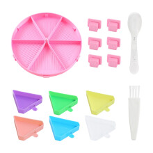 Perlen-Stickwerkzeug-Set, rundes Polymilchsäure-Tablett für-Rosa