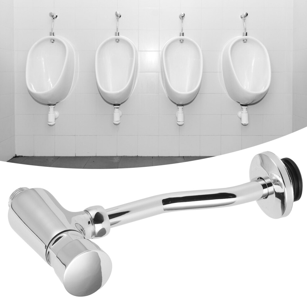 G1/2 Urinal Flush Valve Set Wall-Mount Chrome Hand-Press Operation 6951378343340
