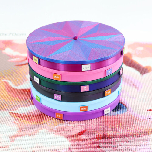 Perlen-Stickwerkzeug-Set, rundes Polymilchsäure-Tablett für-Rosa 2