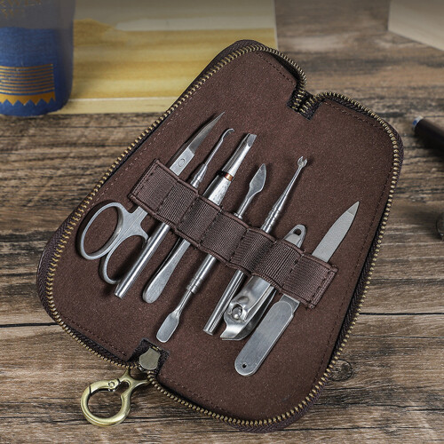 Leder-Maniküre-Set-Etui, Pflegeset-Organizer, leere 1