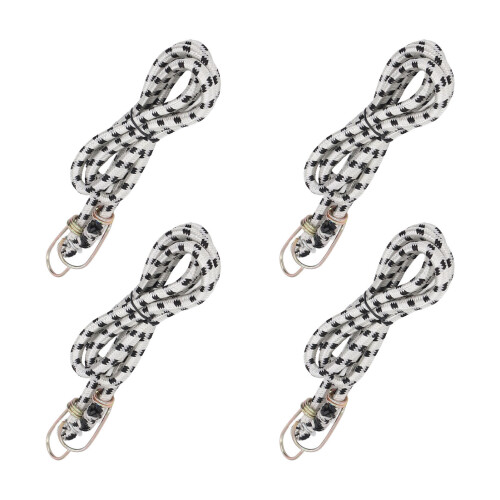 10PCS Heavy Duty Rubber Elastic Rope with Hooks, 1.5m Secure Tie Down String
