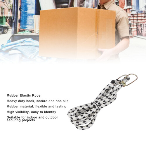 10PCS Heavy Duty Rubber Elastic Rope with Hooks, 1.5m Secure Tie Down String 2
