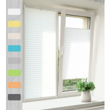 Pleated Blind NoDrill White 35 x 100 cm Translucent & Opaque Sun Protection & Privacy Easyfix Folding Blind