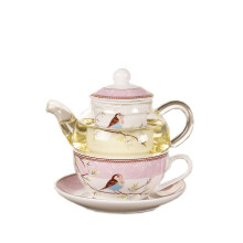 Keramisk Blomtekanna BlomfåGelkoppfat VäRmebestäNdigt Glaskannaset Kaffekopp Afternoon Tea Tea Set Rosa