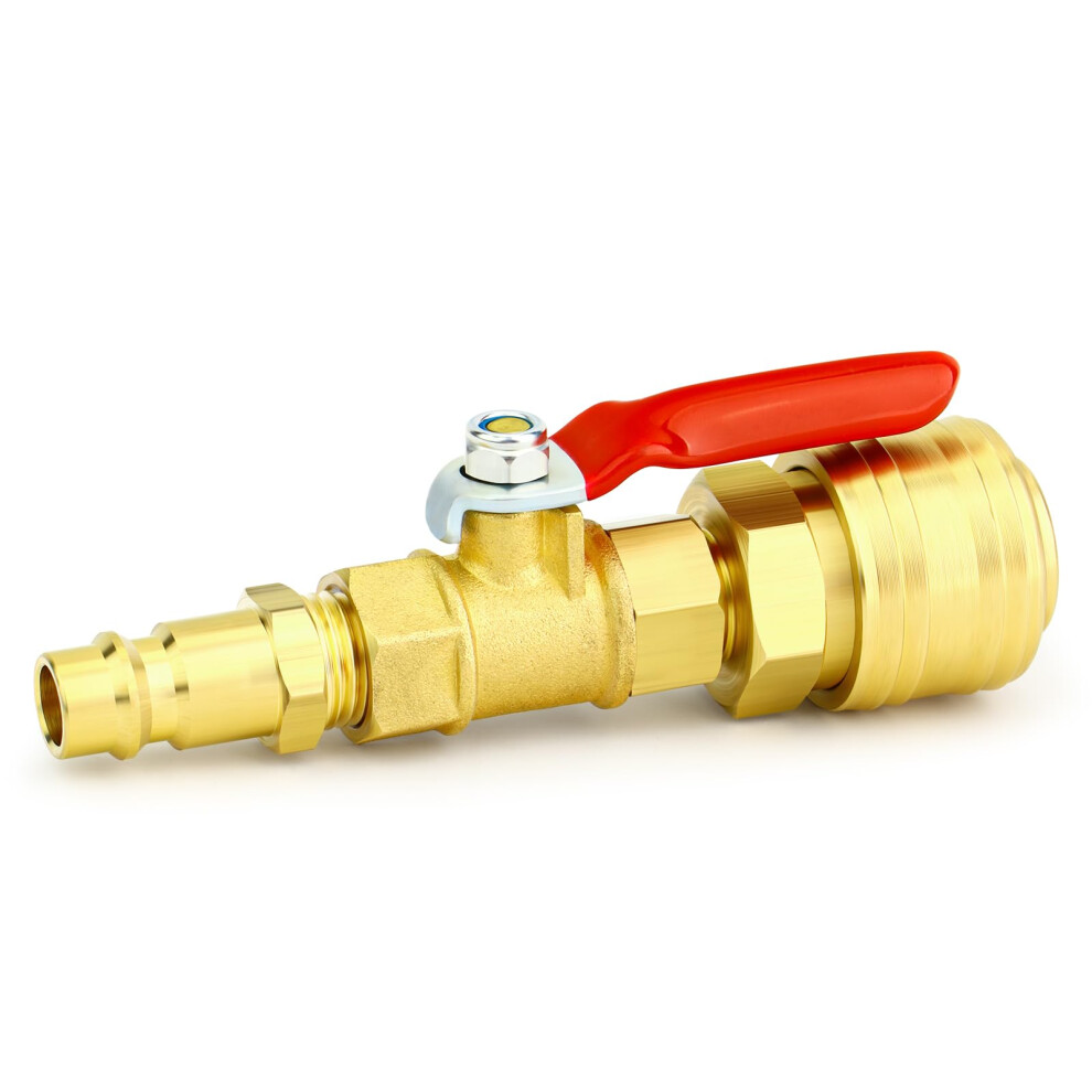 3/8 Bsp Air Compressor Shut Off Valve Brass Ball Valve Adapter Leakproof 180 Rotation 9199774471909